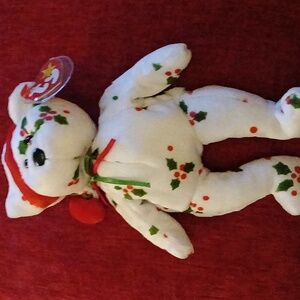 VERY RARE VINTAGE TY ORIGINAL 1998 HOLIDAY TEDDY BEANIE
